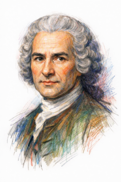 Retrato de Jean Jacques Rousseau