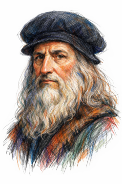 Retrato de Leonardo Da Vinci