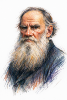 Retrato de Lev Tolstói
