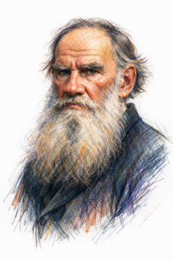 Retrato de Lev Tolstói