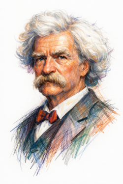 Retrato de Mark Twain